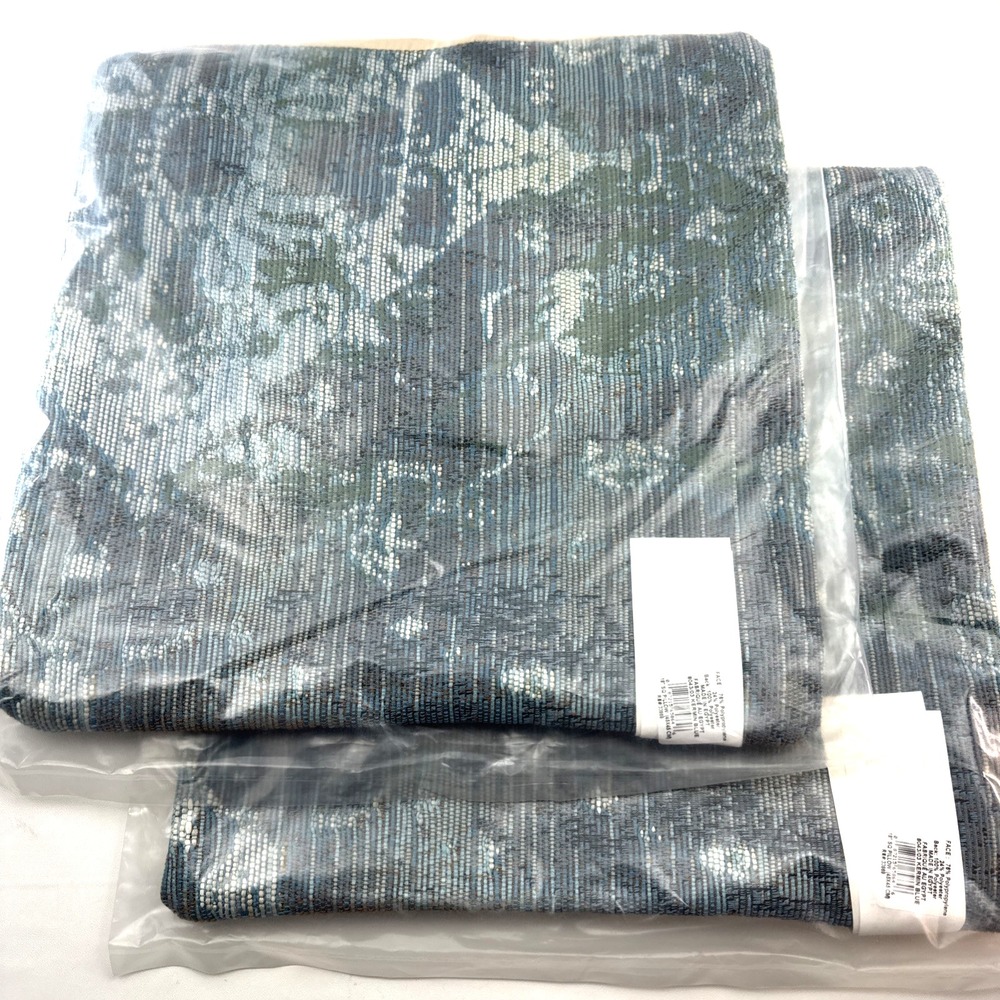 2  X Liora Manne Marina Kermin Blue 18" Pillow Case Only 7MR8S804303 Kermin Blue